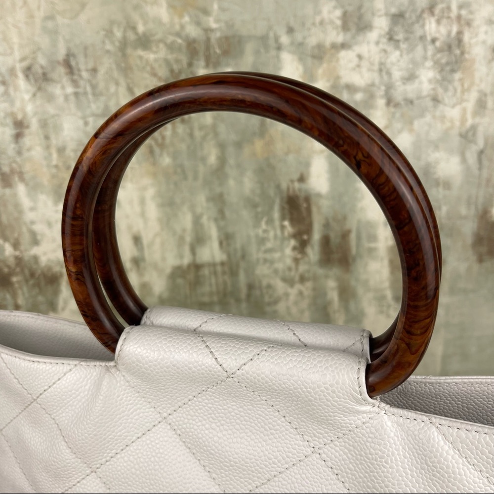 Chanel Woden CC Caviar White Bag - Picture 14 of 16
